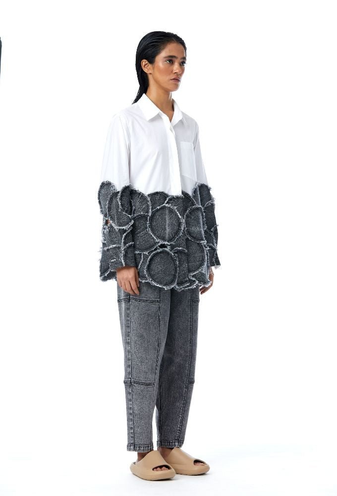 Algae' Barrel Denim Pants - Kanika Goyal Label