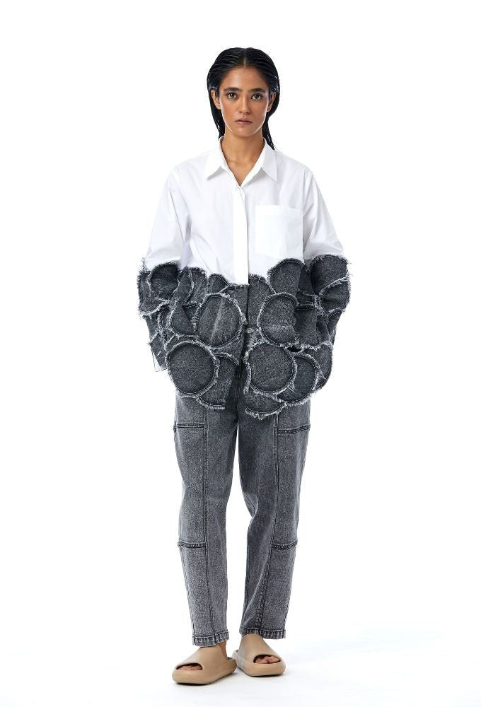 Algae' Barrel Denim Pants - Kanika Goyal Label