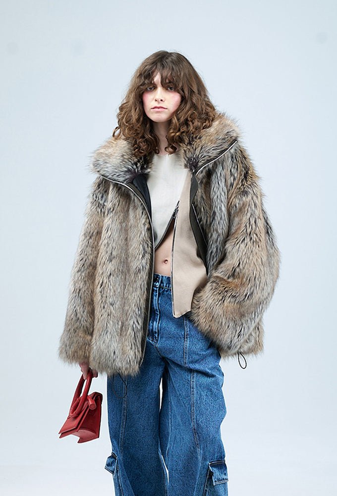 AMBER' Faux Fur Coat - Kanika Goyal Label