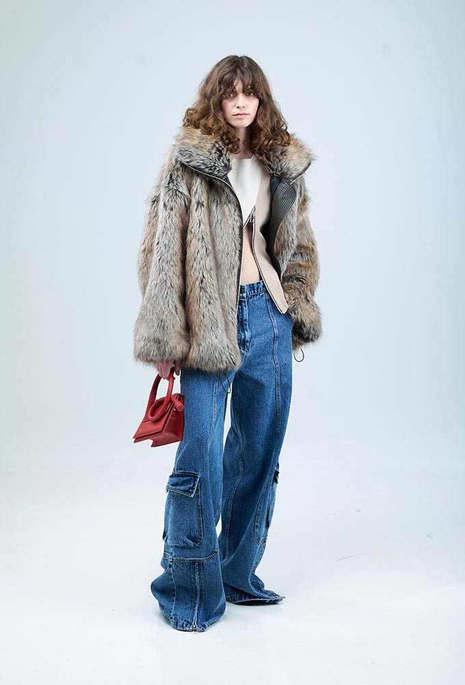 AMBER' Faux Fur Coat - Kanika Goyal Label