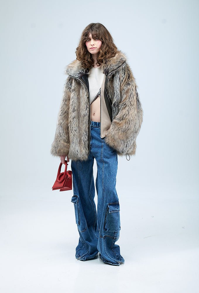 AMBER' Faux Fur Coat - Kanika Goyal Label