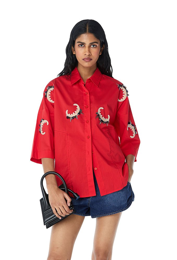 ASTRID' Embellished Shirt - Kanika Goyal Label