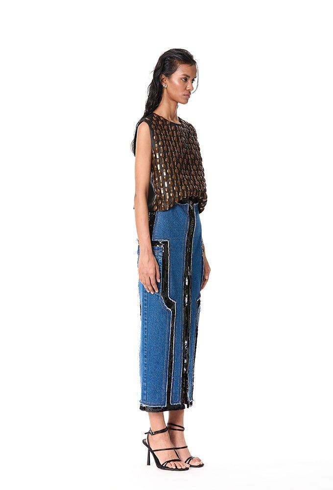 'AXIRA' Embellished Top - Kanika Goyal Label