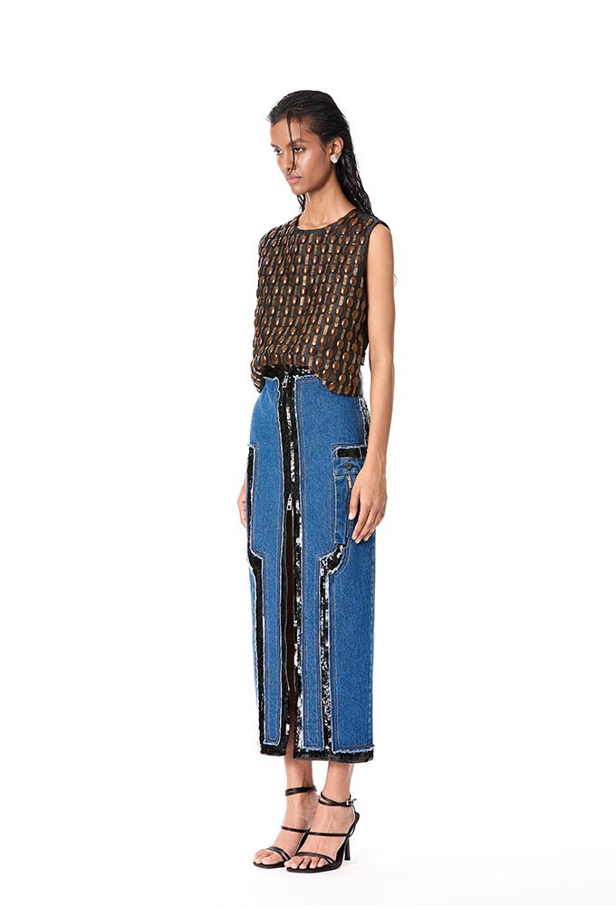 'AXIRA' Embellished Top - Kanika Goyal Label