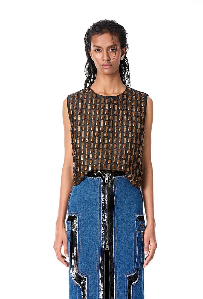 'AXIRA' Embellished Top - Kanika Goyal Label