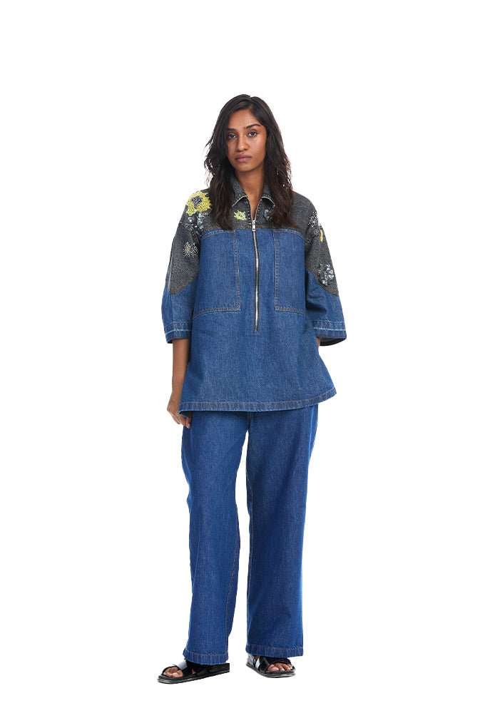 'AZURA' Denim Pants - Kanika Goyal Label