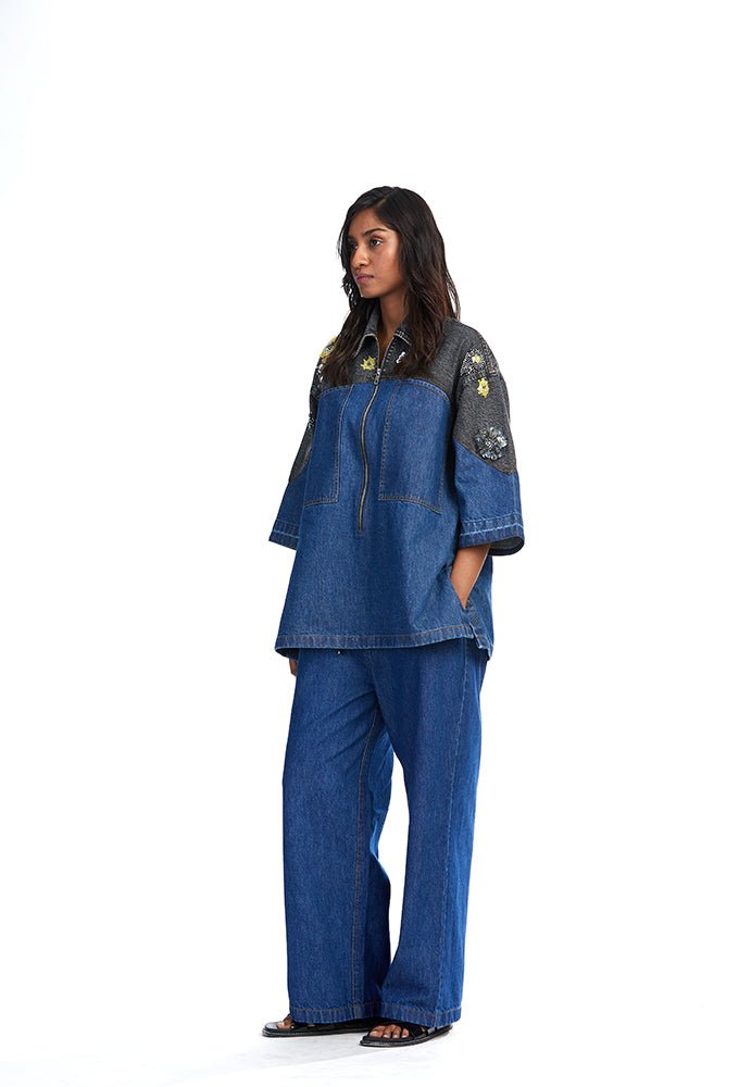 'AZURA' Denim Pants - Kanika Goyal Label