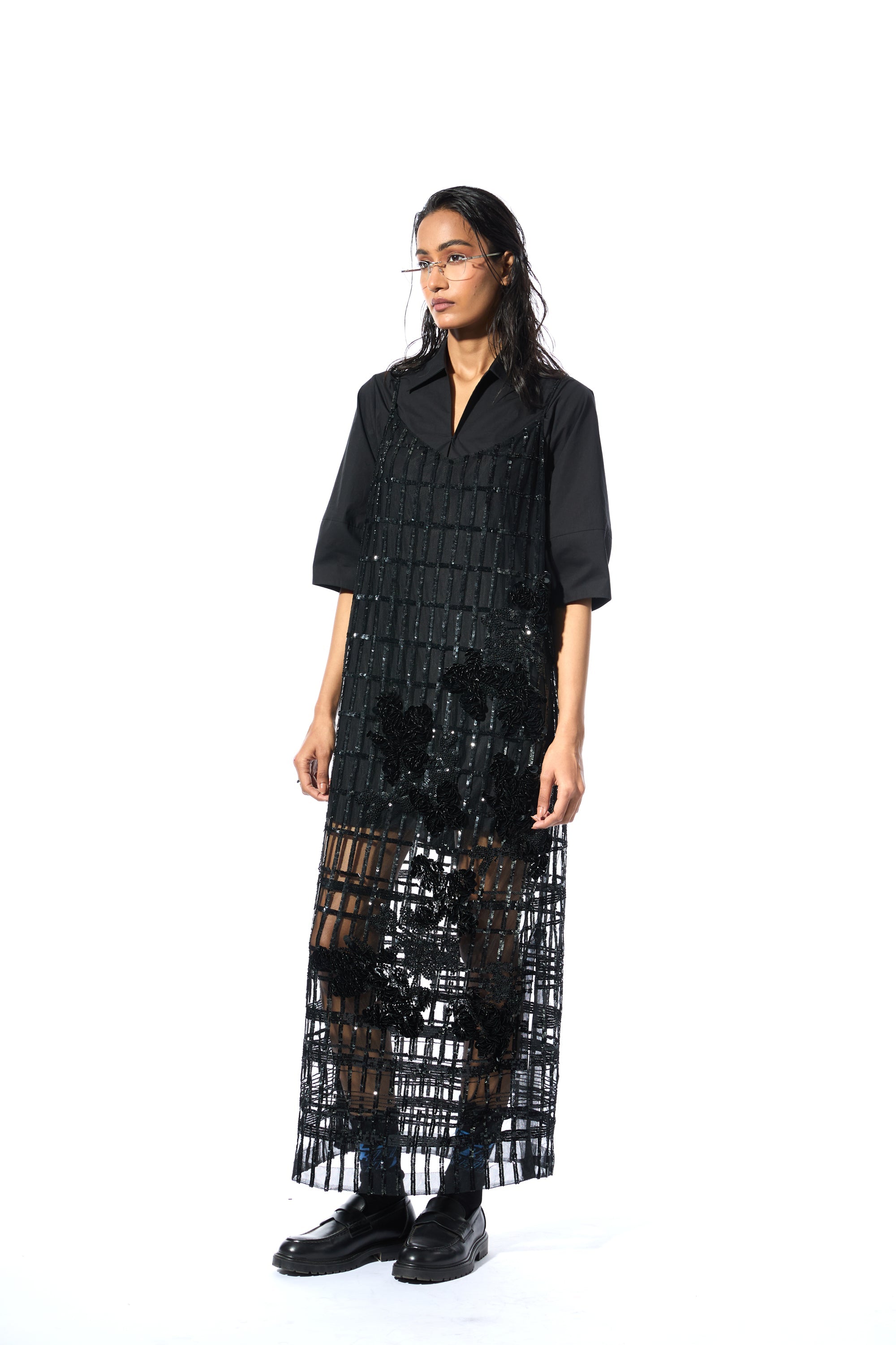 BLACK SHIRT DRESS - Kanika Goyal Label