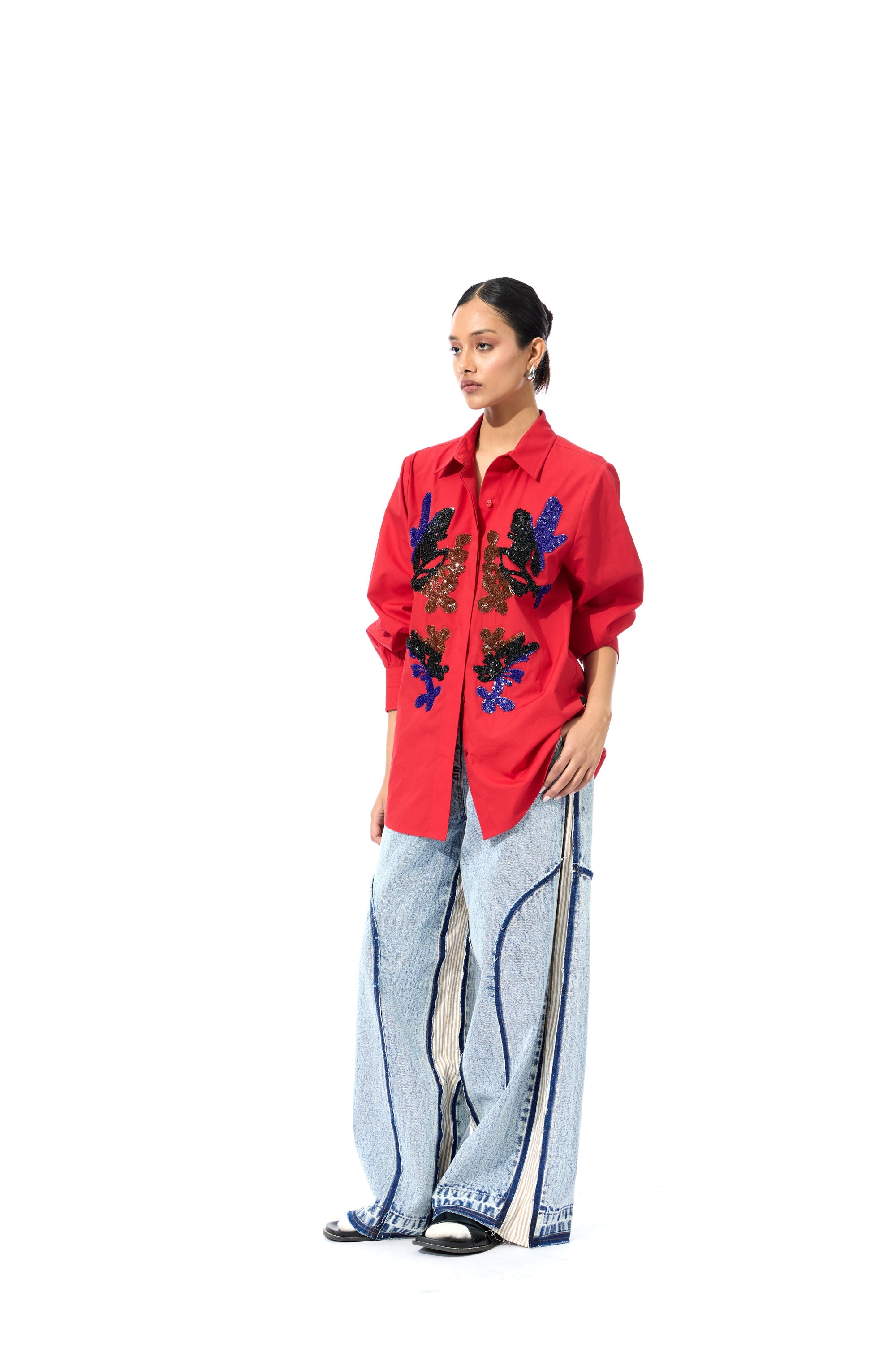 'CELESTICH' RED SHIRT - Kanika Goyal Label