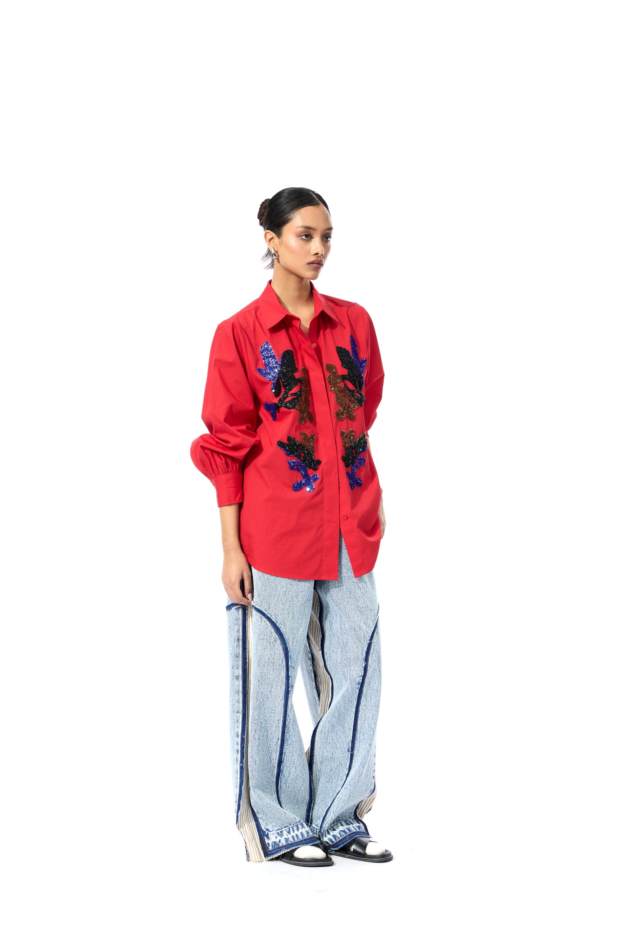 'CELESTICH' RED SHIRT - Kanika Goyal Label