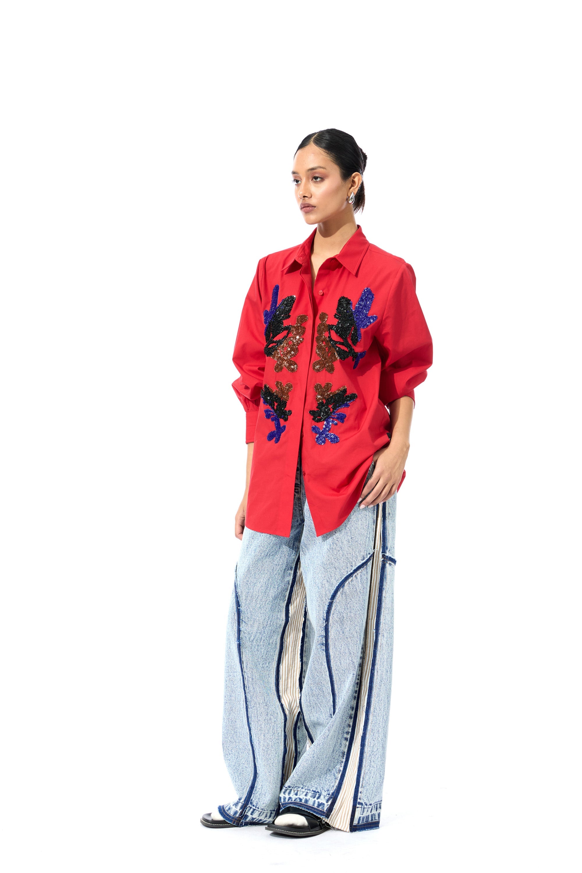 'CELESTICH' RED SHIRT - Kanika Goyal Label