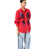 'CELESTICH' RED SHIRT - Kanika Goyal Label