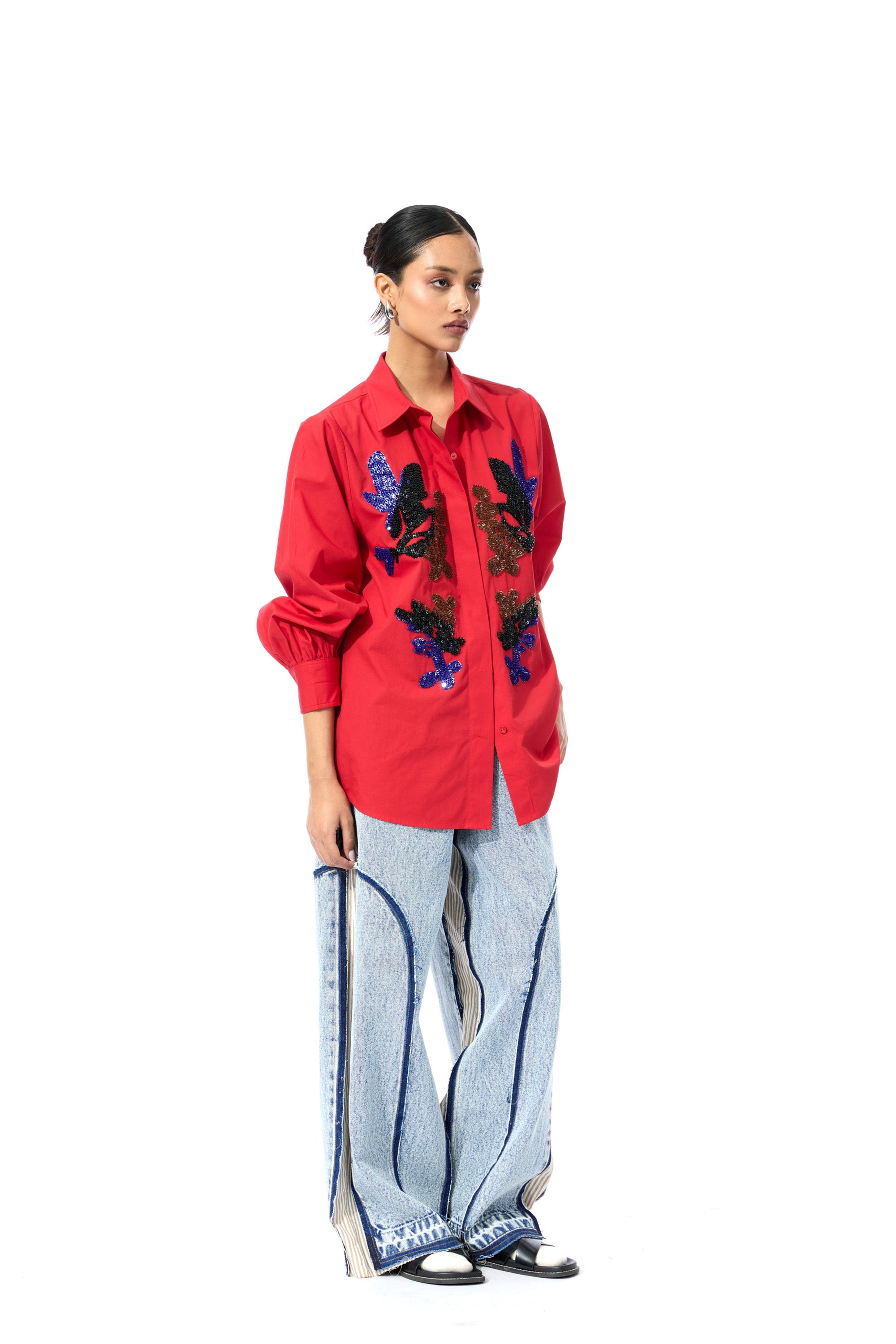 'CELESTICH' RED SHIRT - Kanika Goyal Label