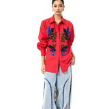 'CELESTICH' RED SHIRT - Kanika Goyal Label