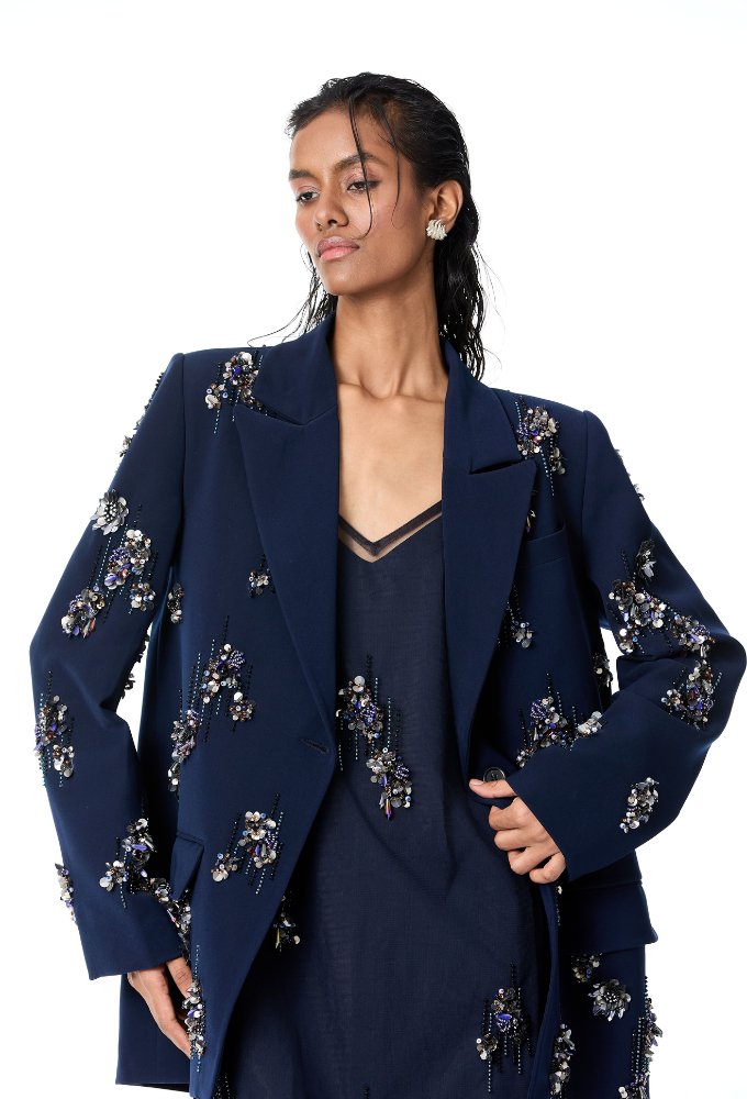 'CERYS' Embellished Blazer - Kanika Goyal Label