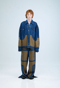 CONCENTRIC CUT DENIM JACKET - Kanika Goyal Label