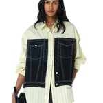 CONCENTRIC CUT' Denim Shirt - Kanika Goyal Label