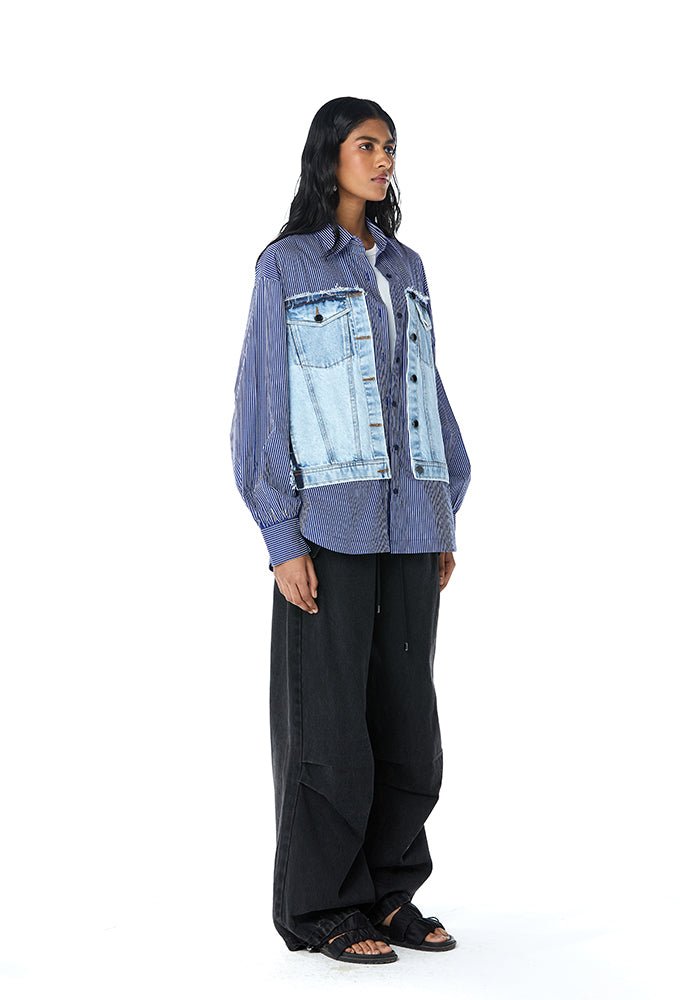 Concentric cut' Denim Shirt - Kanika Goyal Label