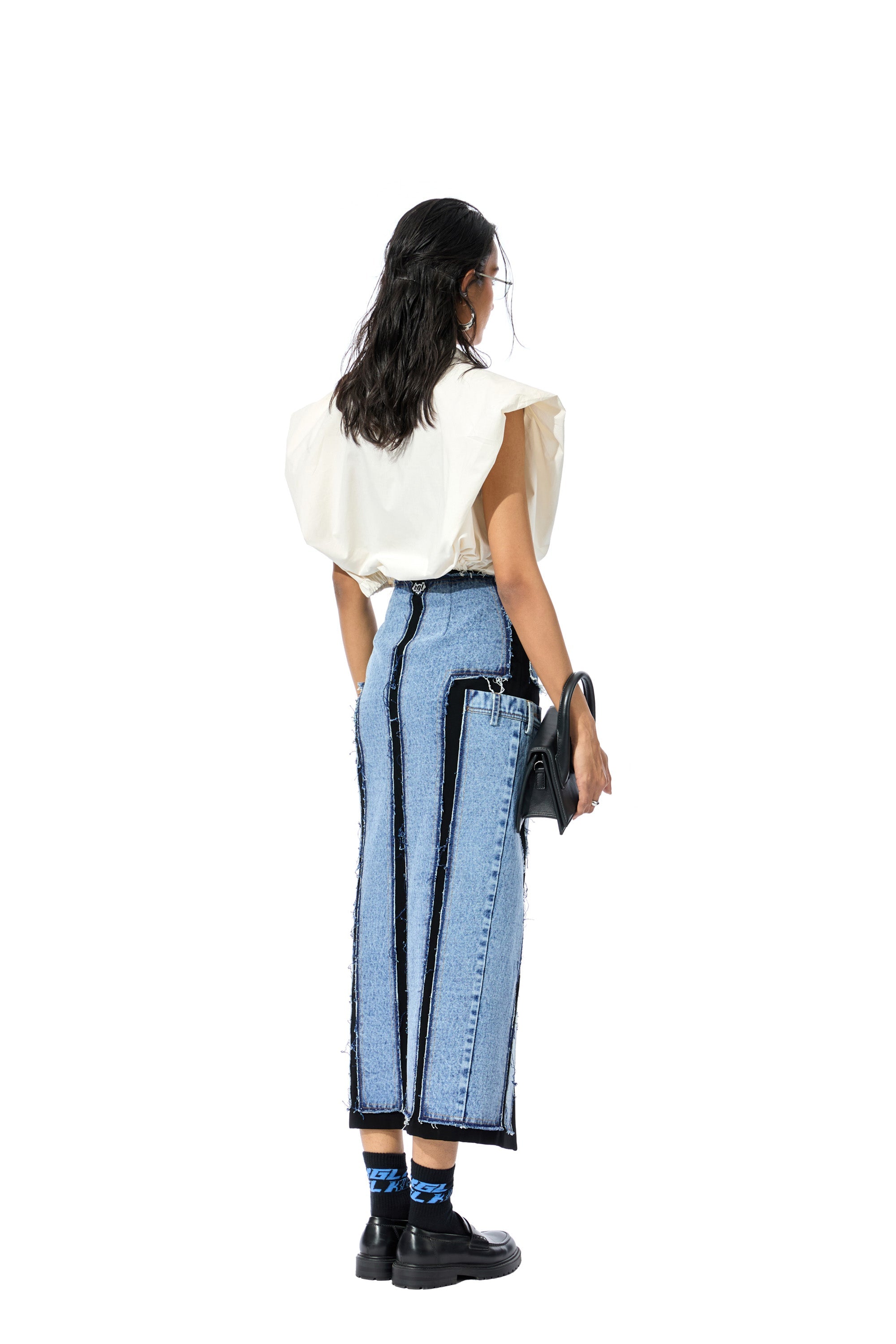 CONCENTRIC CUT DENIM SKIRT - Kanika Goyal Label