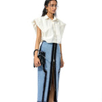 CONCENTRIC CUT DENIM SKIRT - Kanika Goyal Label