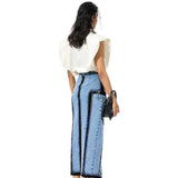 CONCENTRIC CUT DENIM SKIRT - Kanika Goyal Label