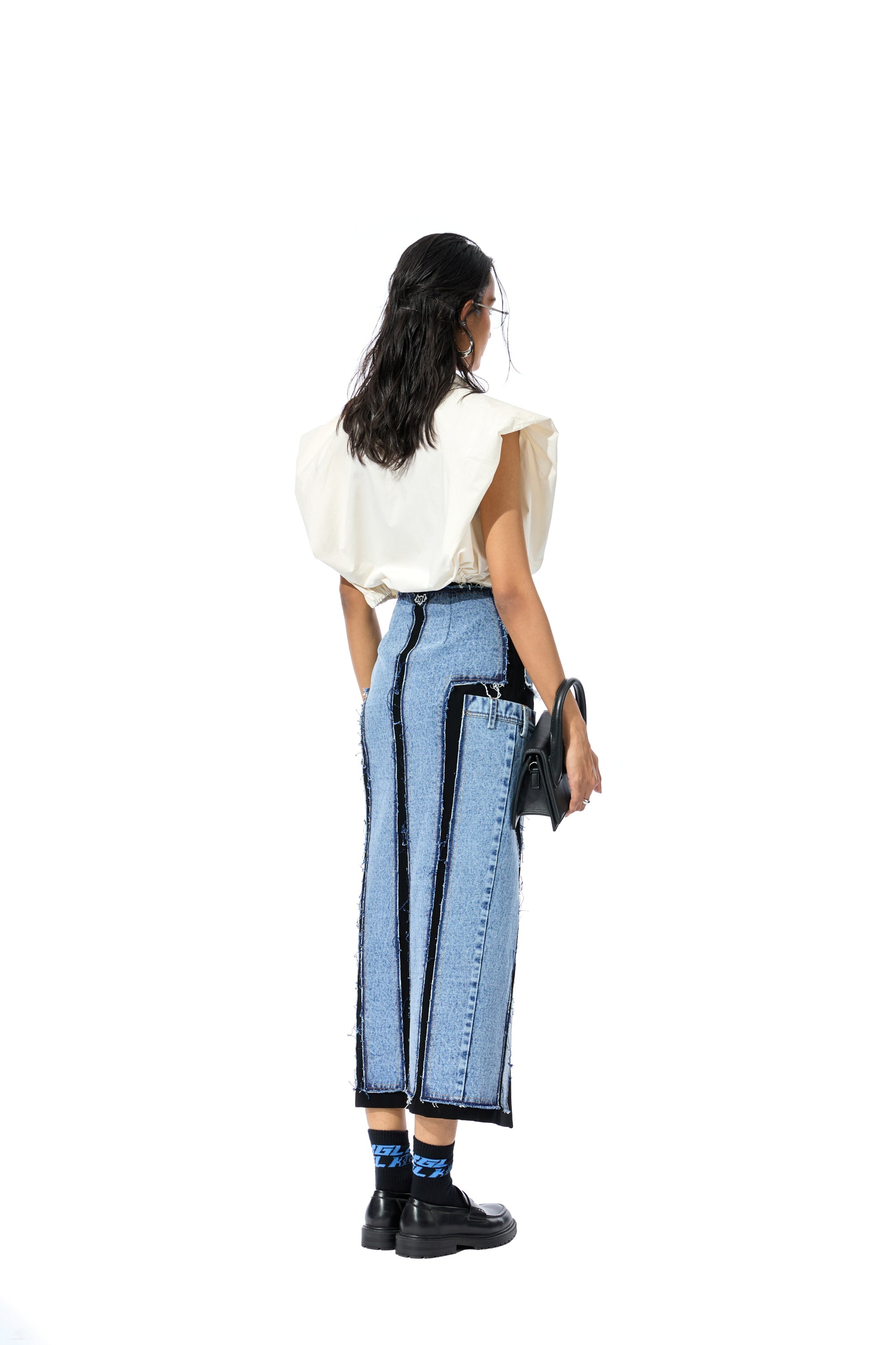 CONCENTRIC CUT DENIM SKIRT - Kanika Goyal Label