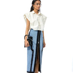 CONCENTRIC CUT DENIM SKIRT - Kanika Goyal Label