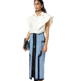 CONCENTRIC CUT DENIM SKIRT - Kanika Goyal Label