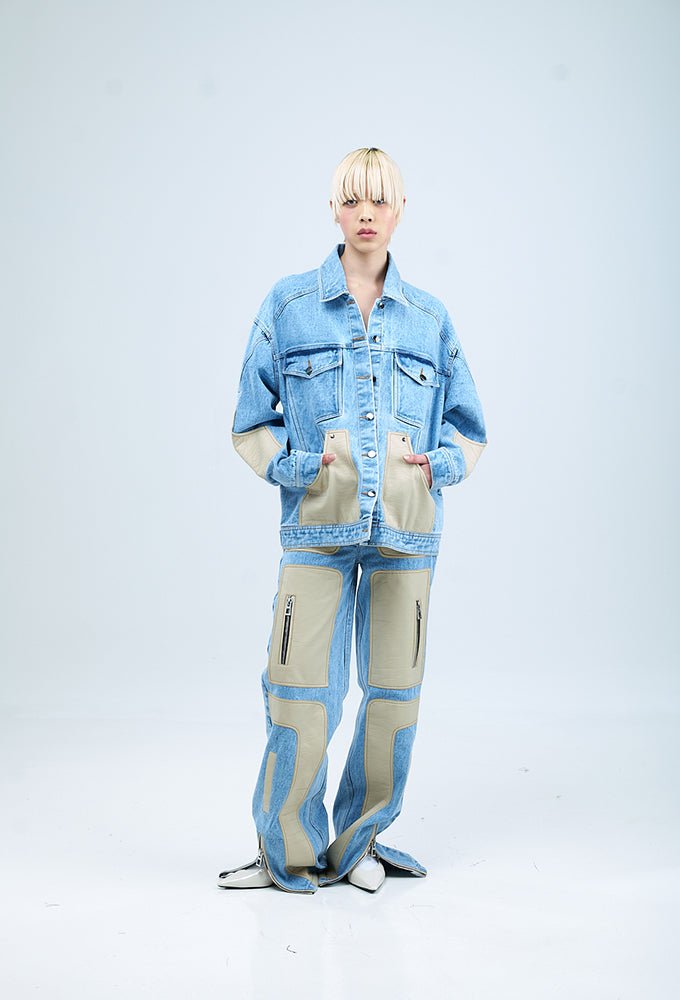 Concentric Cut Utility Denim Jacket - Kanika Goyal Label