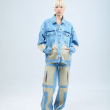 Concentric Cut Utility Denim Jacket - Kanika Goyal Label