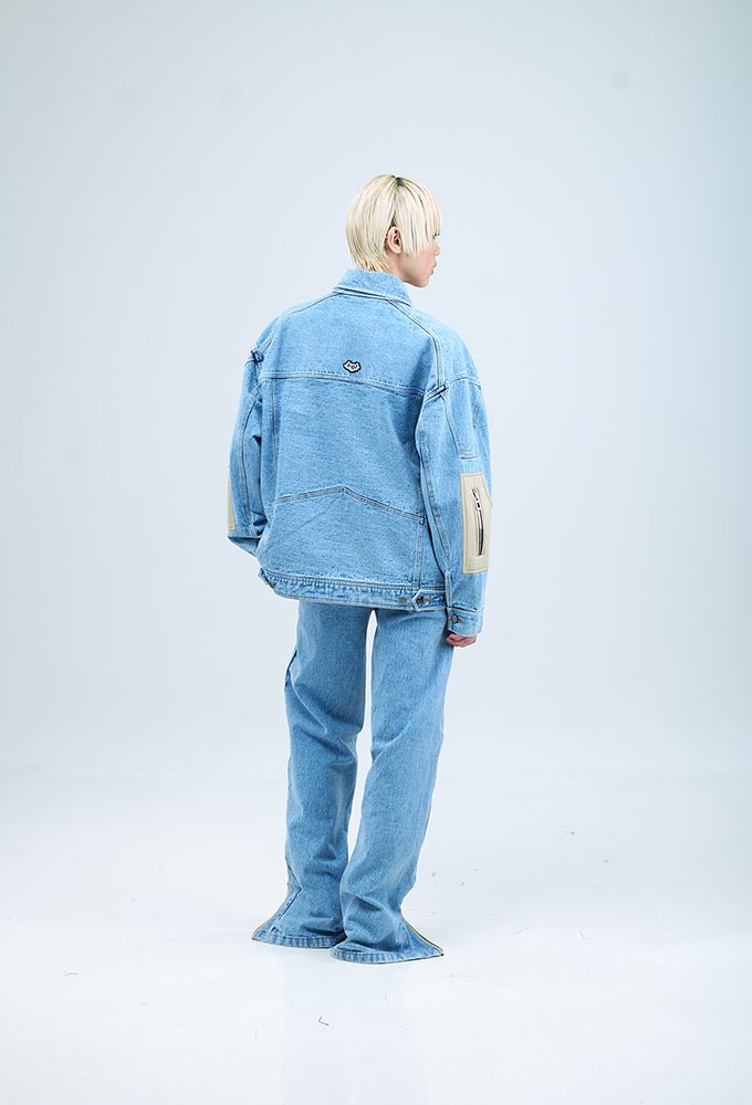 Concentric Cut Utility Denim Jacket - Kanika Goyal Label