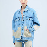 Concentric Cut Utility Denim Jacket - Kanika Goyal Label