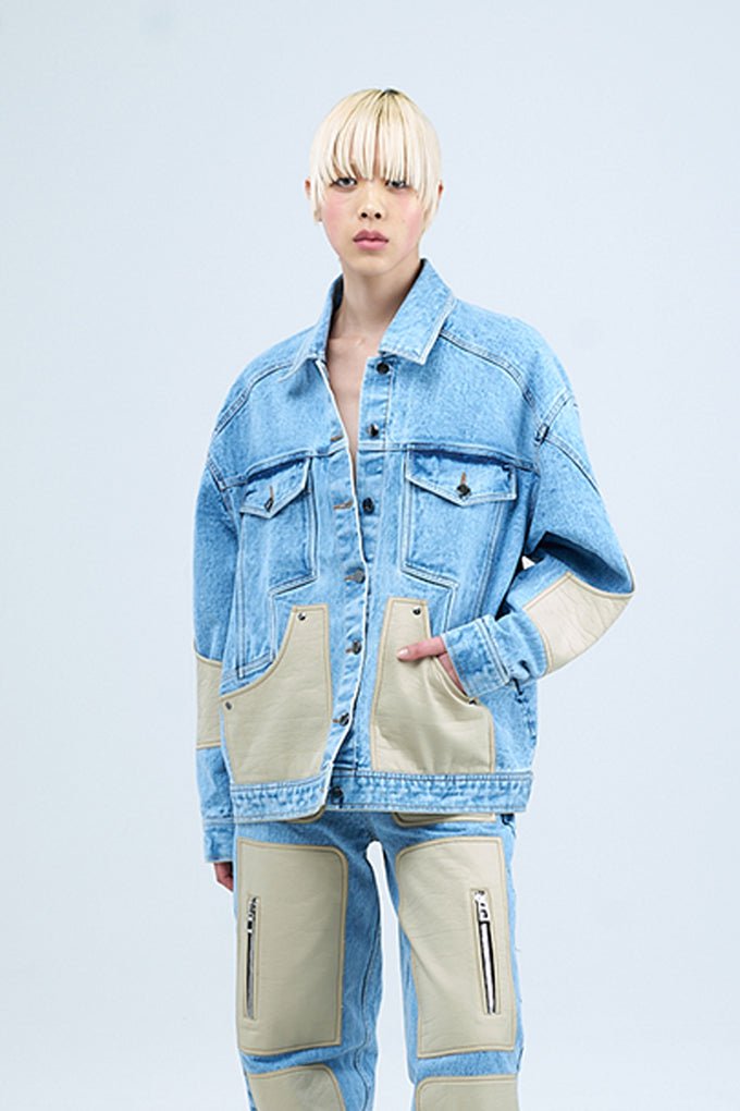 Concentric Cut Utility Denim Jacket - Kanika Goyal Label