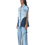 Eden' Embellished denim vest - Kanika Goyal Label