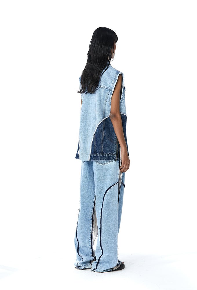 Eden' Embellished denim vest - Kanika Goyal Label