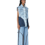 Eden' Embellished denim vest - Kanika Goyal Label