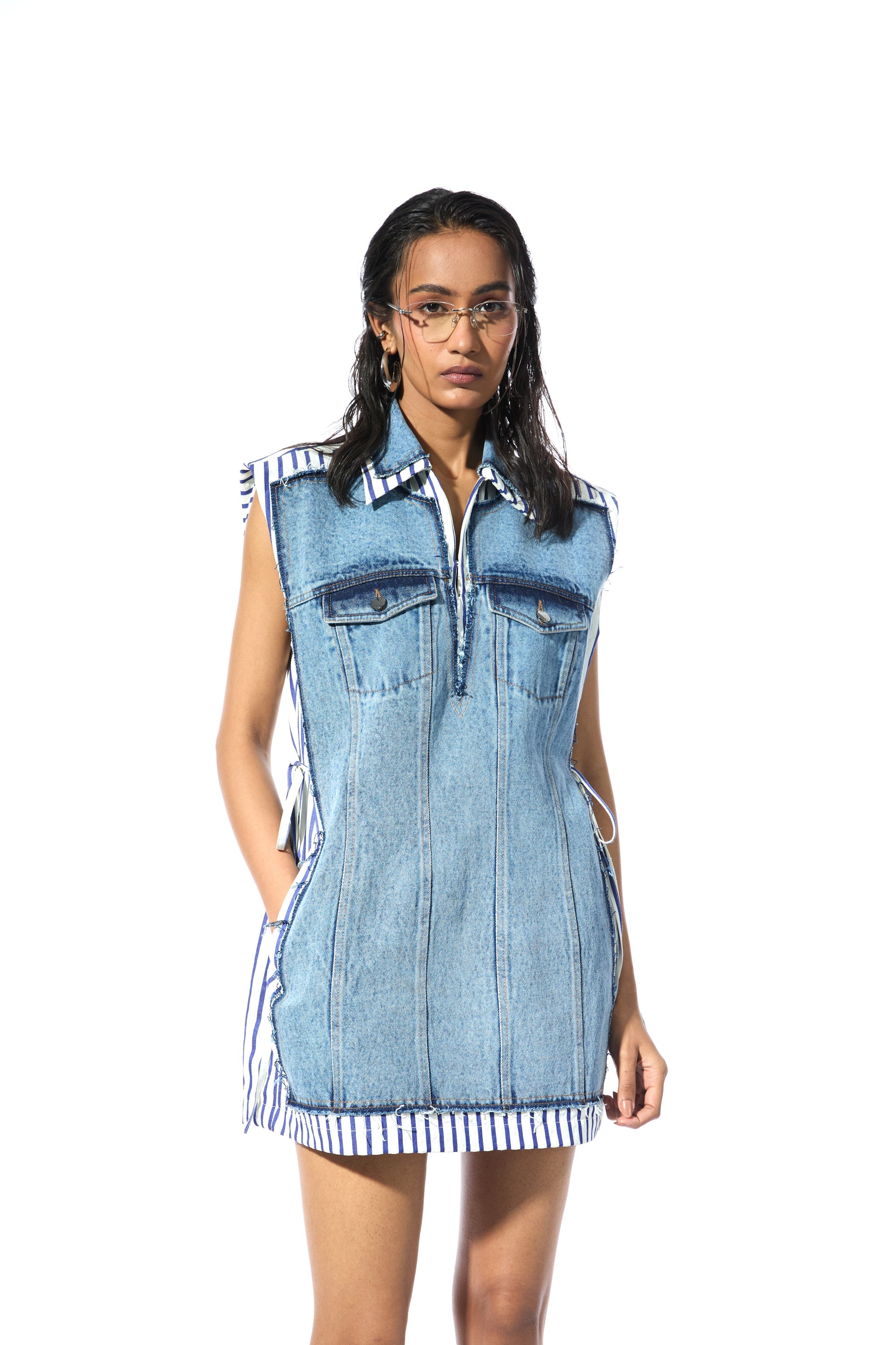 'FRAYLINE' DENIM DRESS - Kanika Goyal Label