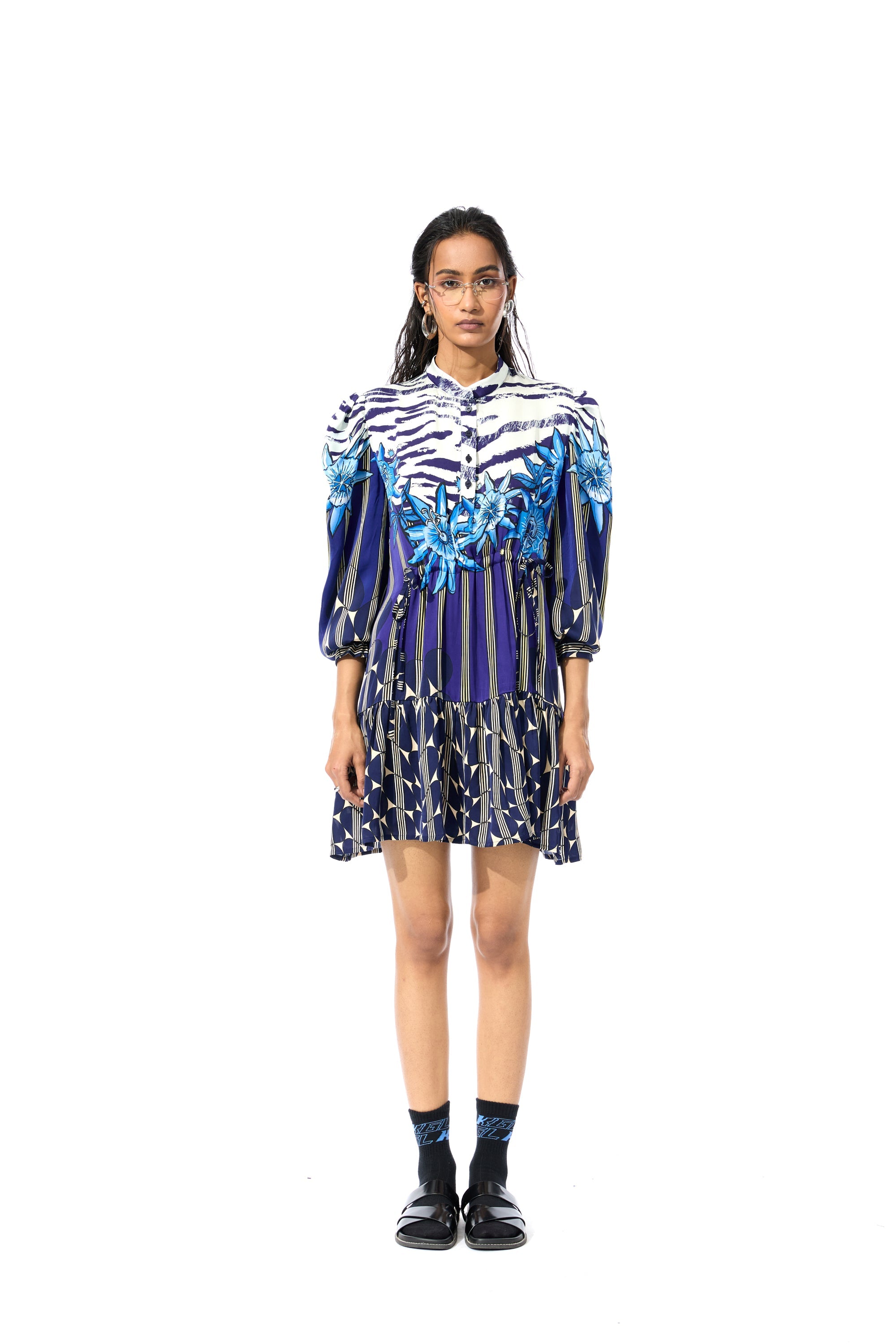 'GEOMIST' PRINTED DRESS - Kanika Goyal Label