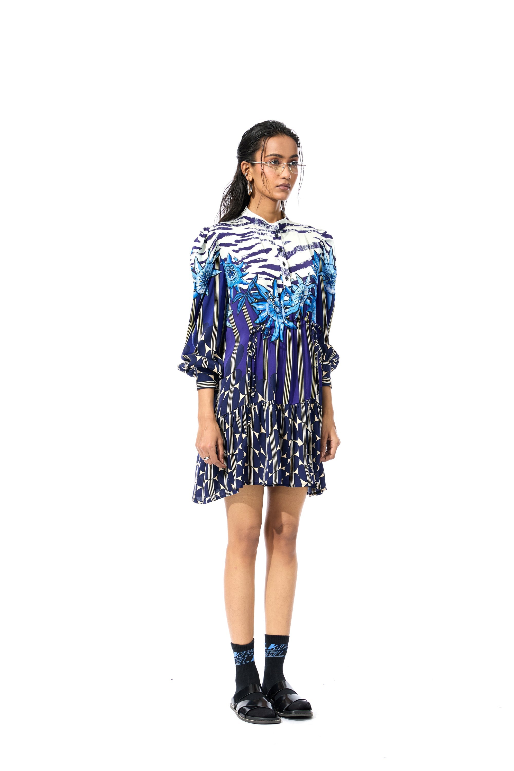 'GEOMIST' PRINTED DRESS - Kanika Goyal Label