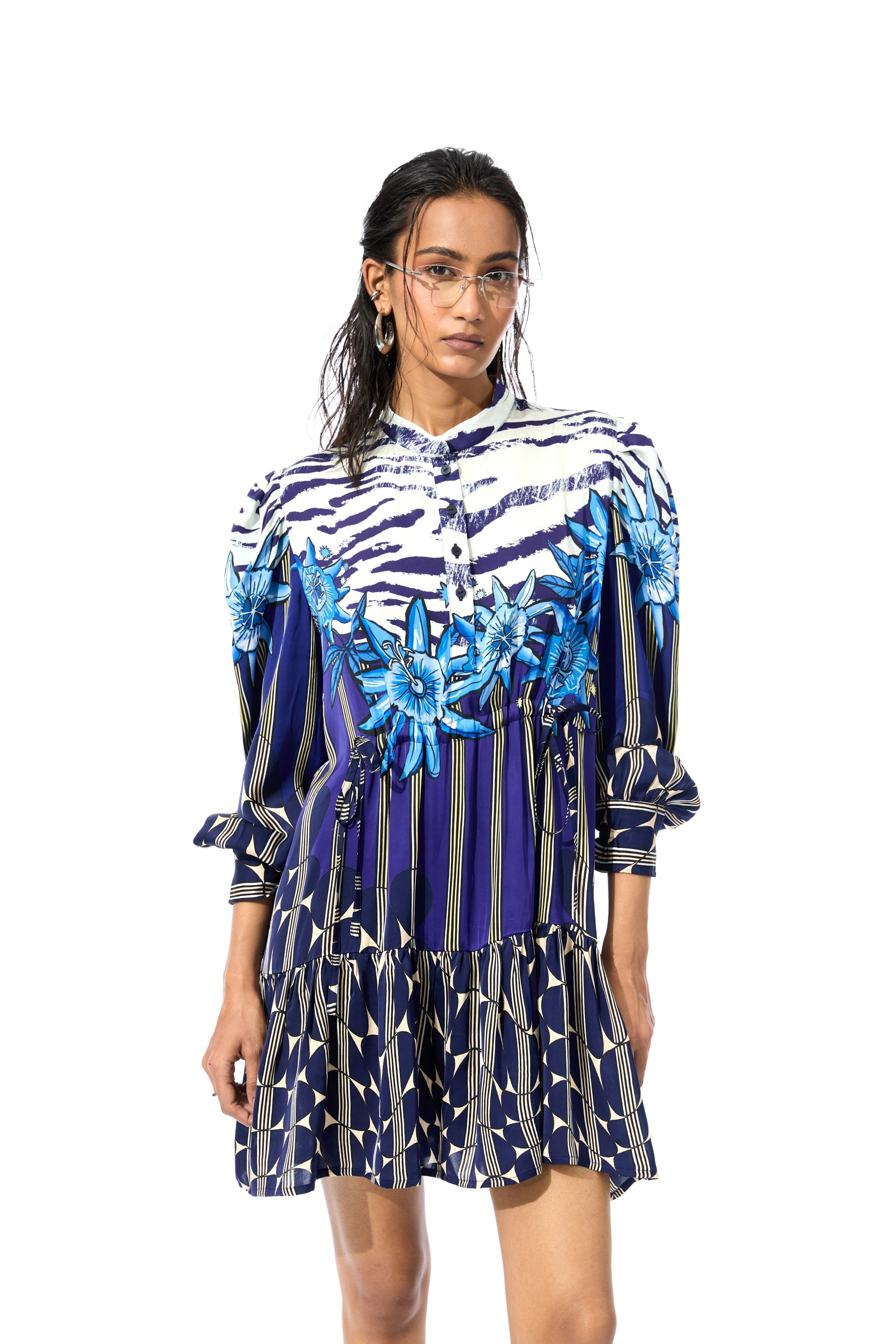 'GEOMIST' PRINTED DRESS - Kanika Goyal Label