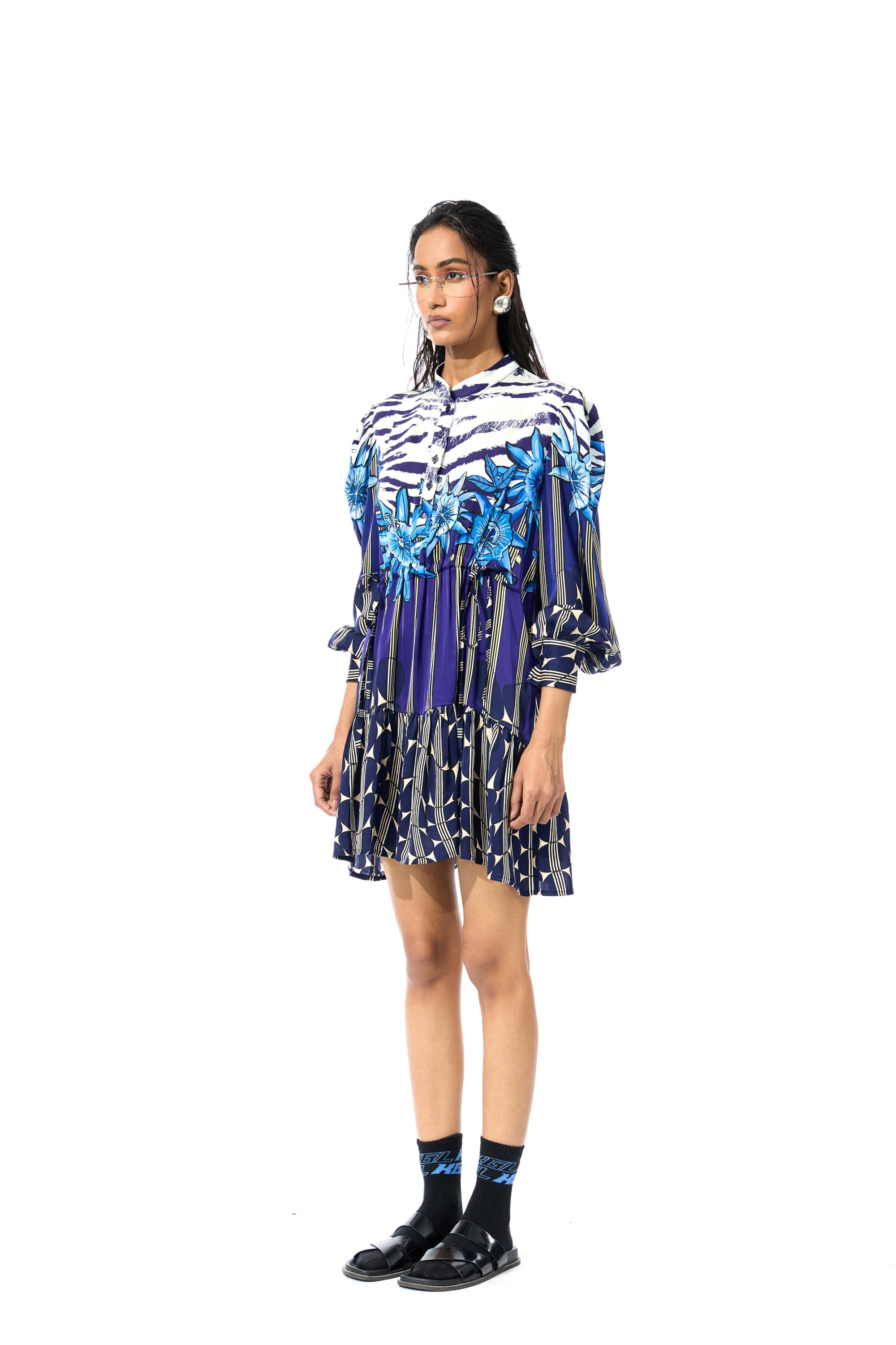 'GEOMIST' PRINTED DRESS - Kanika Goyal Label