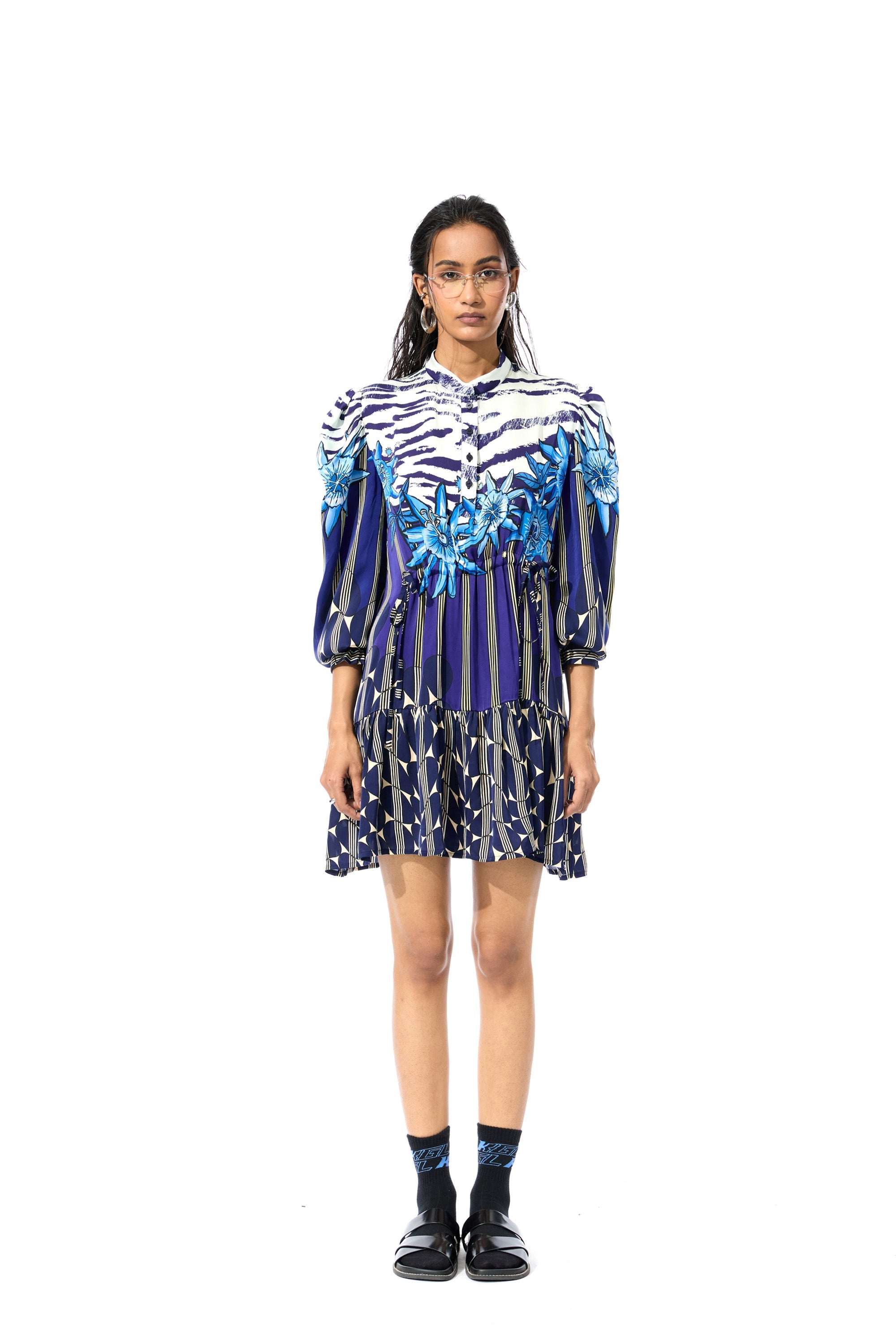 'GEOMIST' PRINTED DRESS - Kanika Goyal Label