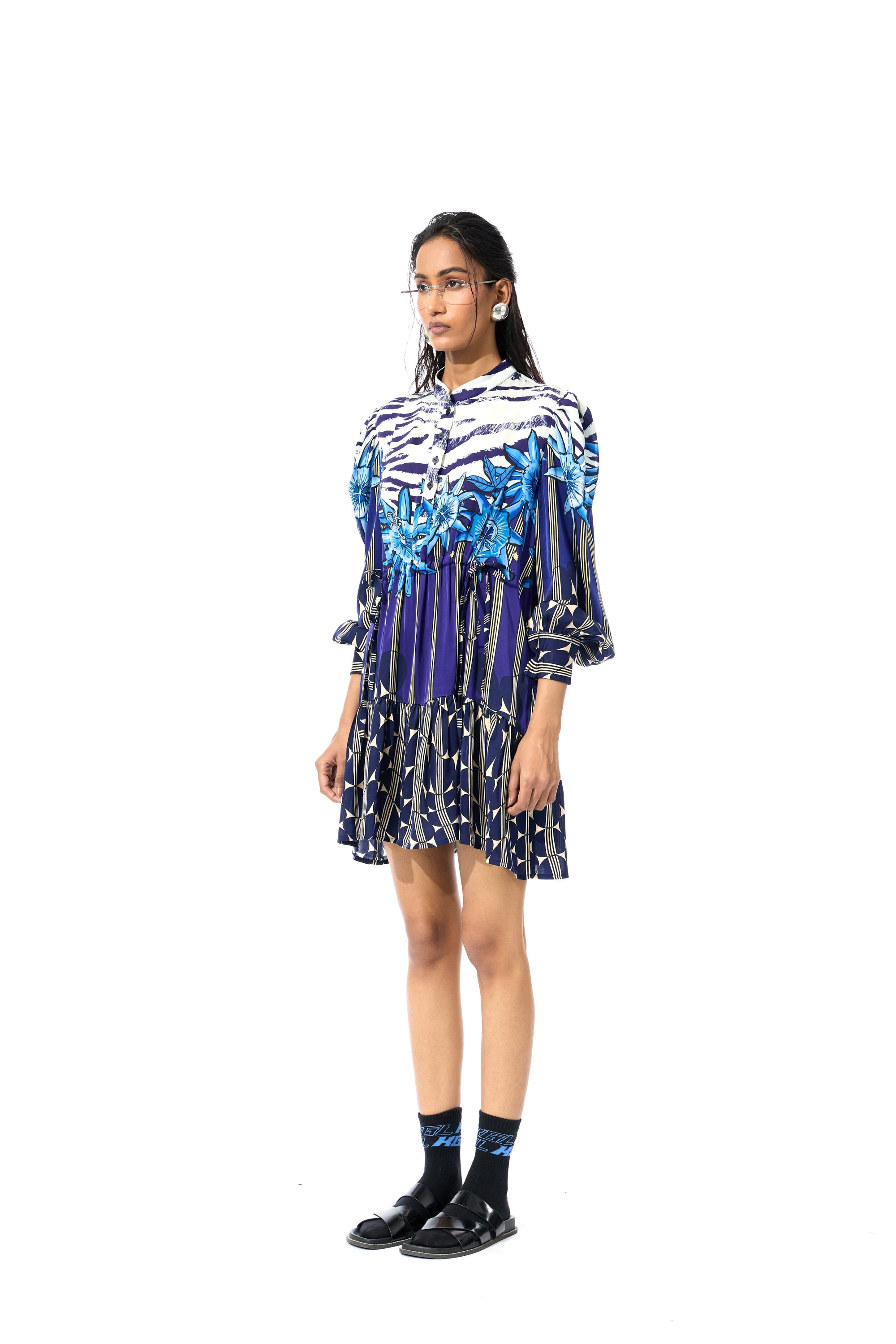 'GEOMIST' PRINTED DRESS - Kanika Goyal Label