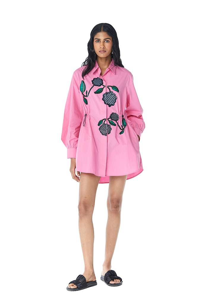 GIA' EMBELLISHED SHIRT DRESS - Kanika Goyal Label