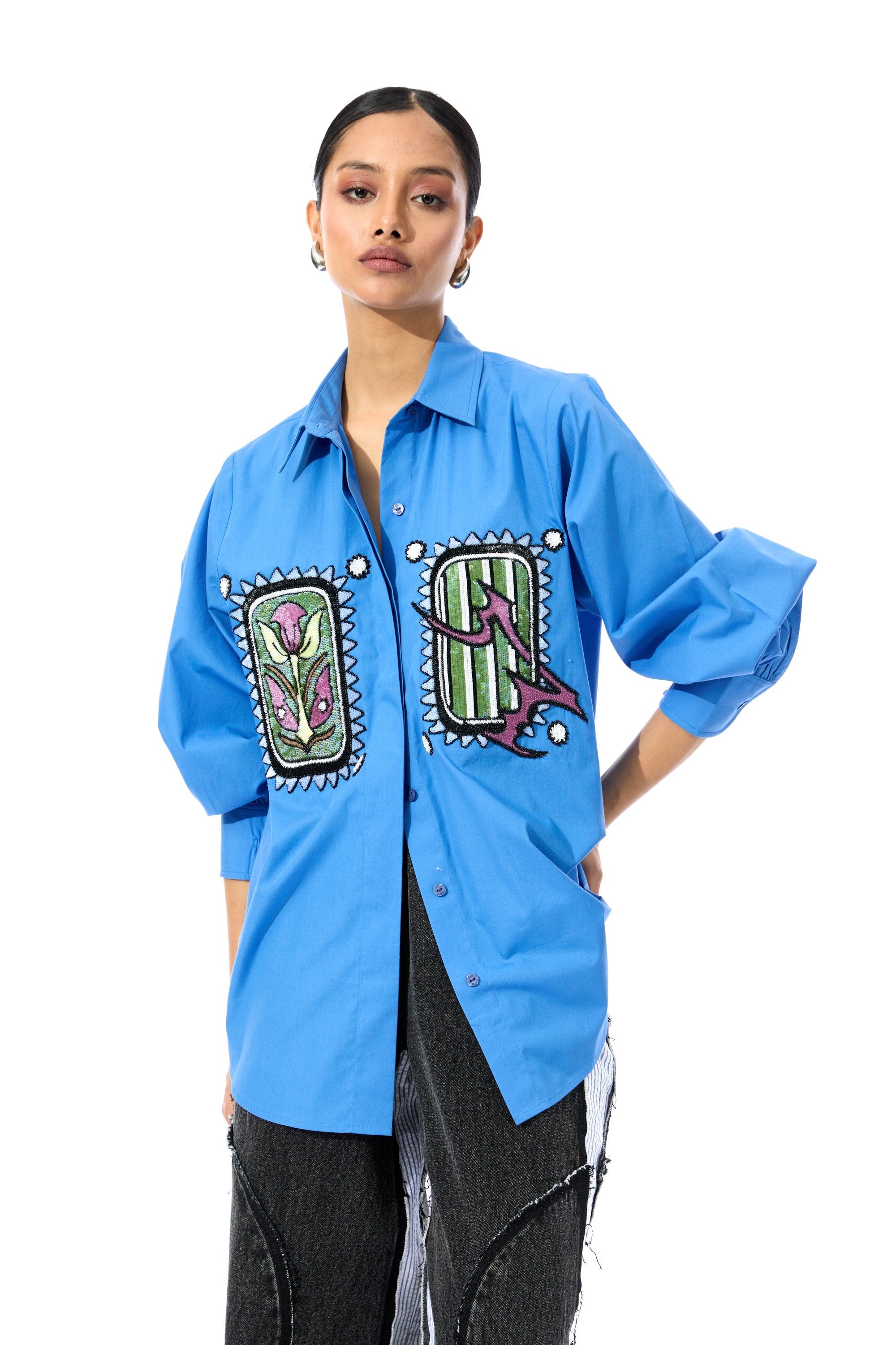 'INKRUNE' BLUE SHIRT - Kanika Goyal Label