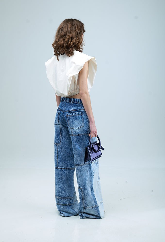 JUNO' Panelled Denim Pants - Kanika Goyal Label