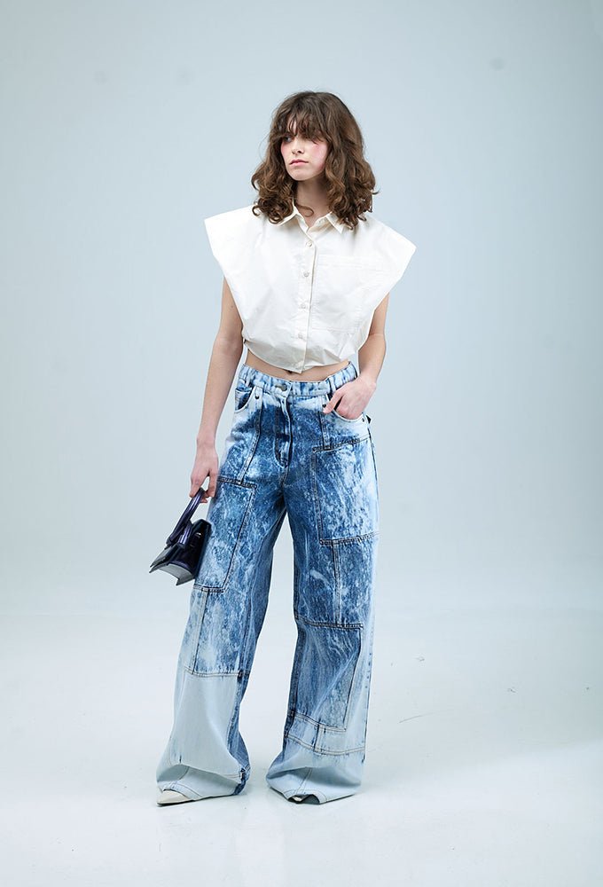 JUNO' Panelled Denim Pants - Kanika Goyal Label