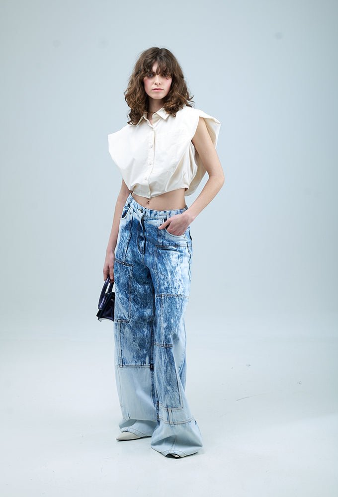 JUNO' Panelled Denim Pants - Kanika Goyal Label