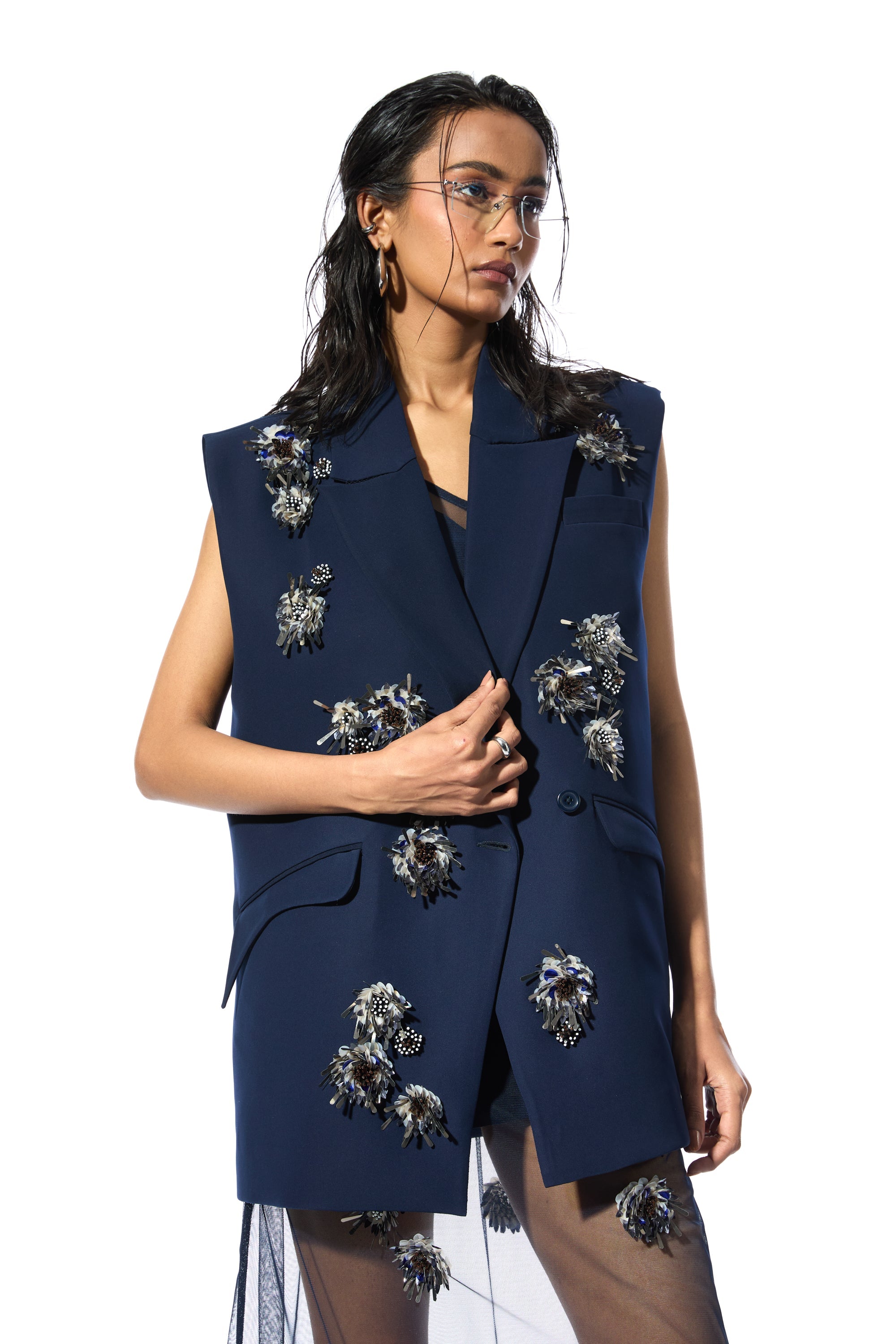 'KAELIS' EMBELLISHED VEST - Kanika Goyal Label