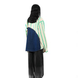 'KALE' Denim Blocked Shirt - Kanika Goyal Label